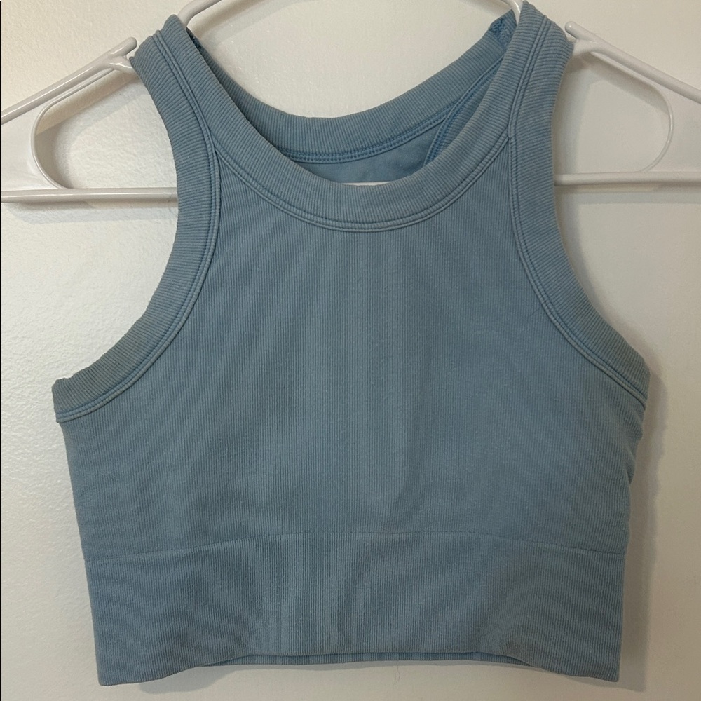 Alo Brand Women's Baby Blue Racerback Crop Top